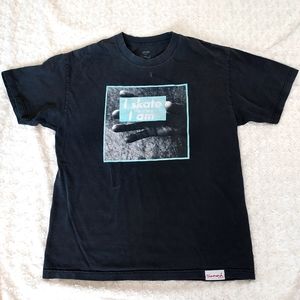 Diamond Supply Co. Black Roller Skating themed t-shirt Large Grunge Skater Rebel